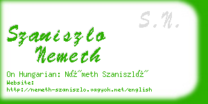szaniszlo nemeth business card